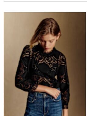 Sezane Bianca Blouse Black - Size 10